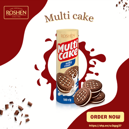 Roshen BiscuitMulticake milky cream 180g