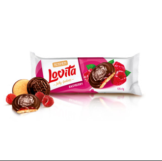 Roshen Lovita Jelly Cookies WITH RASPBERRY JELLY FILLING 135gX21 (WHOLESALE)