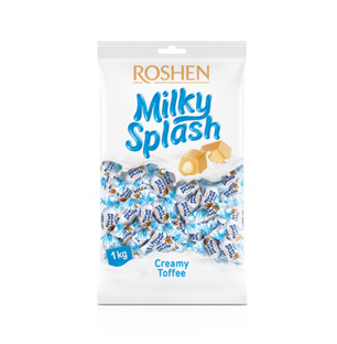 Roshen Milky Splash Toffee With A Milk Filling 1KGX5 (WHOLESALE)