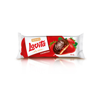 Roshen Lovita Jelly Cookies WITH STRAWBERRY JELLY FILLING 135gx21 (WHOLESALE)