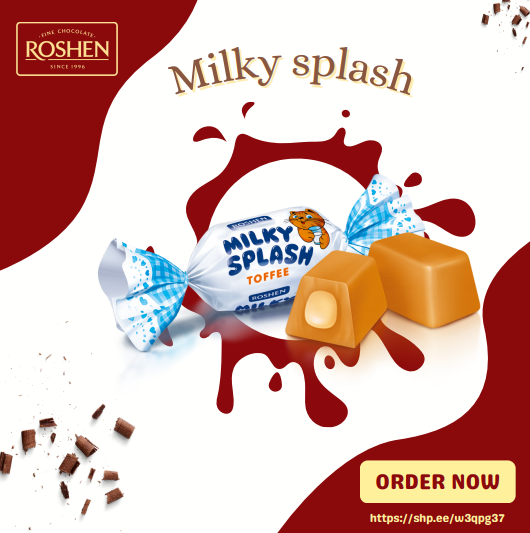 Roshen Milky Splash Toffee With A Milk Filling 1kg