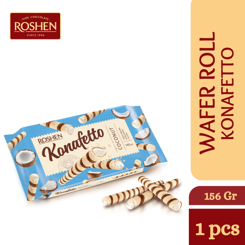 Roshen Konafetto Wafer rolls with coconut flavoured cream 140g