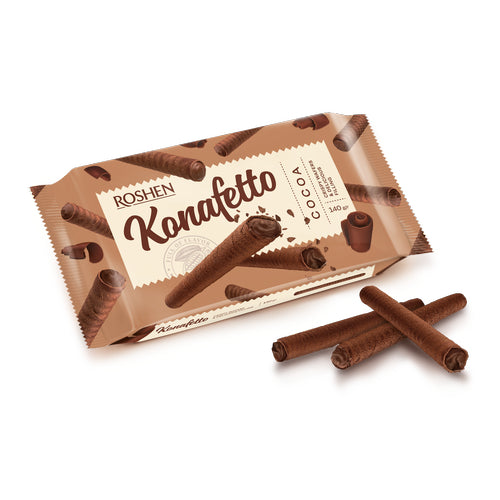 Roshen Konafetto Wafer rolls with cocoa flavoured cream 140g