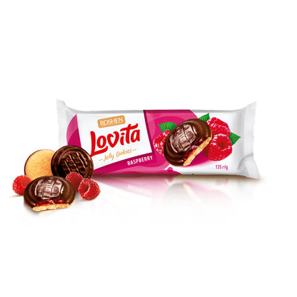 Roshen Lovita Jelly Cookies WITH RASPBERRY JELLY FILLING 135g