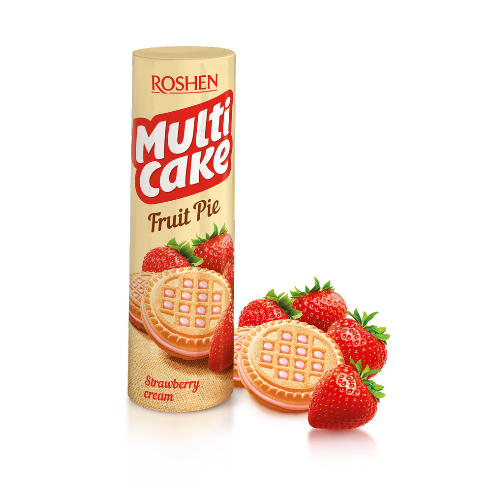 Roshen Biscuit Multicake strawberry cream 180g