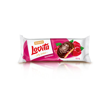 Roshen Lovita Jelly Cookies WITH RASPBERRY JELLY FILLING 135g